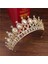 Tiara Altın L Sarı Vintage Kristal Tiaras ve Taçlar Kraliçe Kral Gelin Pageant Diadem Kadın Erkek Başlığı Düğün Gelin Saç Takı Aksesuarları (Yurt Dışından) 1