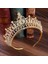 Altın Beyaz Barok Lüks Gelin Kristal Tiara Taçlar Prenses Kraliçe Pageant Balo Taklidi Peçe Tiaras Kafa Düğün Saç Aksesuarları (Yurt Dışından) 1
