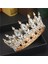 Altın Beyaz Vintage Kristal Tiaras ve Taçlar Kraliçe Kral Gelin Pageant Diadem Kadın Erkek Başlığı Düğün Gelin Saç Takı Aksesuarları (Yurt Dışından) 1