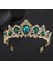Altın Yeşil Tarak Barok Taç Kırmızı Mavi Yeşil Kristal Gelin Tiaras Taç Vintage Altın Saç Aksesuarları Düğün Rhinestone Diadem Pageant Taçlar (Yurt Dışından) 1