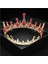Altın Kırmızı Barok Vintage Kraliyet Kraliçe Kral Yuvarlak Kristal Düğün Taç Gelin Tiaras ve Taçlar Diadem Gelin Saç Takı Aksesuarları (Yurt Dışından) 1