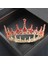 Altın Kırmızı Barok Vintage Kraliyet Kraliçe Kral Yuvarlak Kristal Düğün Taç Gelin Tiaras ve Taçlar Diadem Gelin Saç Takı Aksesuarları (Yurt Dışından) 2