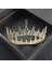 Altın Kırmızı Barok Vintage Kraliyet Kraliçe Kral Yuvarlak Kristal Düğün Taç Gelin Tiaras ve Taçlar Diadem Gelin Saç Takı Aksesuarları (Yurt Dışından) 3