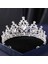 Mor Gümüş Renk Kristal Taçlar ve Tiaras Barok Vintage Taç Tiara Kadınlar Için Gelin Pageant Balo Diadem Düğün Saç Aksesuarları (Yurt Dışından) 4