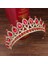 Altın Kırmızı Düğün Gelin Tiara Taç Kraliçe Gelin Altın Kırmızı Kristal Diadem Saç Süsler Kafa Takı Aksesuarları Kadın Pageant Başlığı (Yurt Dışından) 2