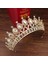 Altın Kırmızı Düğün Gelin Tiara Taç Kraliçe Gelin Altın Kırmızı Kristal Diadem Saç Süsler Kafa Takı Aksesuarları Kadın Pageant Başlığı (Yurt Dışından) 5