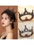 No.1 Boyutu Kadınlar Barok Rhinestones Siyah Gelin Düğün Taçlar Gelin Saç Accessorieg Charm Balo Kraliçe Taçlar AIC88 (Yurt Dışından) 3