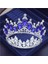 Gümüş Mavi Mor Kristal Daire Gelin Diadem Kraliyet Kraliçe Yuvarlak Tiaras Gelin Başı Süsleri Ziyafet Düğün Taç Saç Takı Süsleme (Yurt Dışından) 1