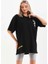 Unisex Baskılı Oversize T-Shirt - Siyah 1