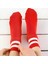 Socks And More Kırmızı Renkli Desenli 7'li Çorap Kutusu Unisex Renkli Soket Kolej Çorap 4