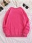 Kadın Basic 0 Sıfır Yaka Baskısız Düz Oversize Salaş Bol Kesim Polar Sweatshirt 2