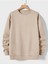 Erkek Basic Bisiklet Yaka Baskısız Düz Oversize Salaş Bol Kesim Polar Sweatshirt 1