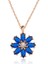 Gümüş Rose Lacivert Çiçek Kolye 1