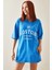 Mavi Bisiklet Yaka Yazılı Oversize T-Shirt 5YXK1-48209-12 1
