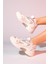 Duja Bej Gri Multi Fileli Kadın Kalın Taban Spor Sneakers 5