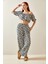 Siyah Desenli Salaş Crop Ikili Takım 5YXK8-48188-02 3