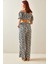 Siyah Desenli Salaş Crop Ikili Takım 5YXK8-48188-02 4