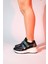 Berge Siyah Multi Kadın Cırtlı Dolgu Taban Spor Sneakers 5
