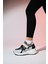 Berge Buz Siyah Kadın Cırtlı Dolgu Taban Spor Sneakers 3