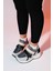Berge Buz Siyah Kadın Cırtlı Dolgu Taban Spor Sneakers 4