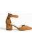 Kadin Kahve-Süet Ayakkabı Abiye Stiletto Kalın Topuk Gelinlik Ayakkabisi 5.5cm 5