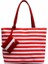 Kadın Kız Tuval Büyük Çizgili Omuz Tote Plaj Renkli Çizgili Çanta (Yurt Dışından) 3