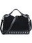 Kadın Faux Deri Omuz Askılı Crossbody Büyük Kapasiteli Seyahat Perçin Mat Tote Çanta (Yurt Dışından) 1