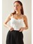 Beyaz Balenli & Askılı Crop Bluz 5YXK2-48201-01 2