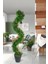 Yapay Ağaç Spiral Pembe Pıtırcıklı Şimşir Ağacı 160CM Bambu Saplı Salon Bitkisi 4
