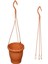 Katı Plastik Makrome Askılı Saksı 20 Adet Kahverengi 16 cm 1