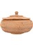 Kapaklı Rattan Kutular, Dayanıklı Rattan Fiber Yuvarlak 11 Inç Çaplı El Dokuma Çok Hasır Tepsi (Yurt Dışından) 1