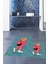 Dijital Baskılı Yıkanabilir Ayıcık Desenli Ikili Banyo Halısı Paspas, Klozet-34-Mavi, 4