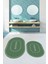 Dijital Baskılı Yıkanabilir Sade Bathroom Yazılı Oval Banyo Paspası, Klozet-04-Yeşil, 5