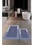 Dijital Baskılı Yıkanabilir Home Yazılı Ikili Banyo Paspası, Klozet-3-Mavi, 2