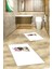 Dijital Baskılı Yıkanabilir Sevimli Köpek Ikili Banyo Halısı Paspas, Klozet-38-Beyaz, 5