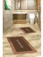 Dijital Baskılı Yıkanabilir Bathroom Yazılı Ikili Banyo Paspası, Klozet-2-Kahve, 3