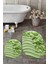 3D Dijital Baskılı Yıkanabilir Modern Ikili Banyo Halısı Paspas Oval, Klozet-48-Yeşil, 4