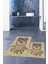 Dijital Baskılı Yıkanabilir Baykuş Desenli Ikili Banyo Halısı Paspas, Klozet-35-Kahve, 4