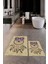 Dijital Baskılı Yıkanabilir Baykuş Desenli Ikili Banyo Halısı Paspas, Klozet-35-Kahve, 5