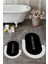 Dijital Baskılı Yıkanabilir Bathroom Yazılı Oval Banyo Paspası, Klozet-02-Siyah, 3