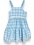 Kız Çocuk Mavi Ekoseli Fırfırlı Elbise 1