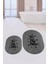 Dijital Baskılı Yıkanabilir Bath Yazılı Ikili Oval Banyo Halısı Paspas, Klozet-09-Gri, 1
