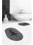 Dijital Baskılı Yıkanabilir Bath Yazılı Ikili Oval Banyo Halısı Paspas, Klozet-09-Gri, 5