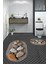 3D Dijital Baskılı Yıkanabilir Ayak Izi Desenli Ikili Oval Banyo Halısı Paspas, Klozet-15-Kahve, 5