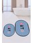 Dijital Baskılı Yıkanabilir Renkli Bath Yazılı Ikili Oval Banyo Paspası, Klozet-08-Mavi, 2
