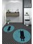 Dijital Baskılı Yıkanabilir Sevimli Kedi Ikili Banyo Halısı Paspas Yuvarlak, Klozet-39-Mavi, 3