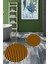 Dijital Baskılı Yıkanabilir Çizgili Modern Ikili Banyo Halısı Paspas Yuvarlak, Klozet-50-Turuncu, 1