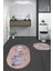 3D Dijital Baskılı Yıkanabilir Anne Baba Çocuk Ikili Oval Banyo Halısı, Klozet-16-Mavi, 5