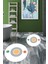 Dijital Baskılı Yıkanabilir Modern Ikili Banyo Halısı Paspas Yuvarlak, Klozet-49-Beyaz, 1