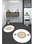 Dijital Baskılı Yıkanabilir Modern Ikili Banyo Halısı Paspas Yuvarlak, Klozet-49-Beyaz, 2